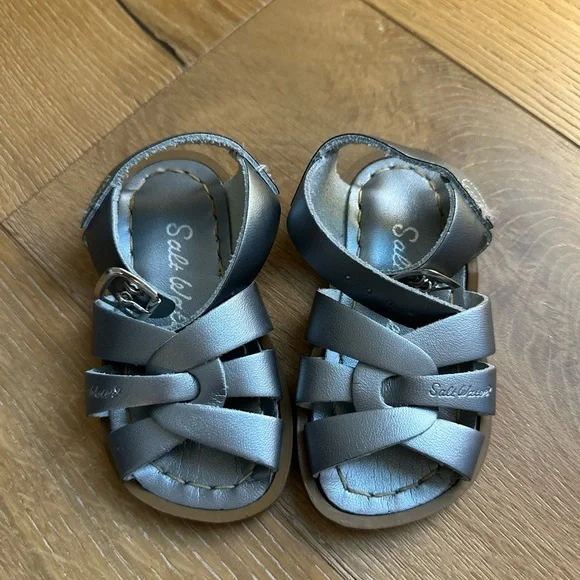 Salt Water Sandals by Hoy Silver Sandals with Adjustable Straps - Picture 7 of 7